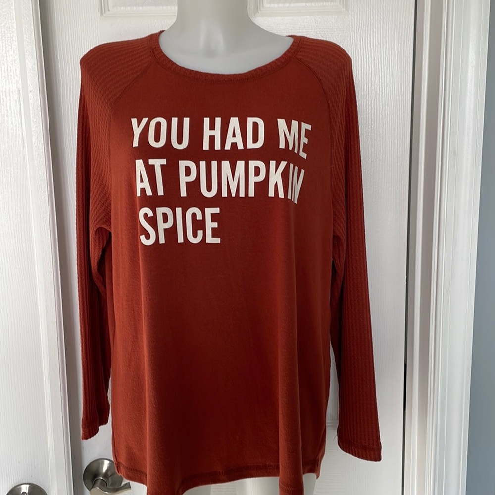 Modern Canvas pumpkin spice logo T-shirt XL rust color